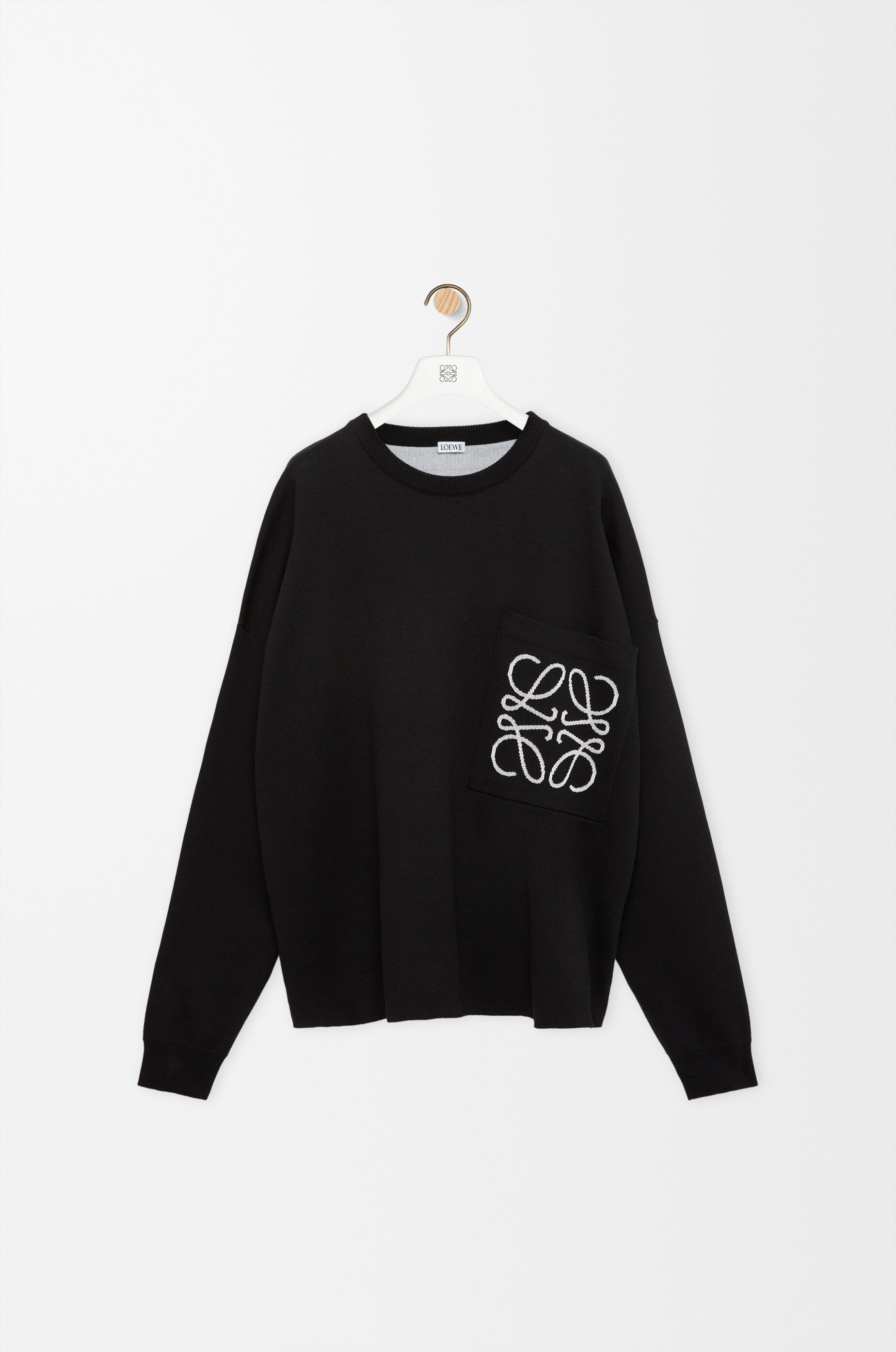 Anagram pocket sweater in cotton blend Black - LOEWE USA Official Anagram pocket sweater in cotton blend Black - LOEWE USA Official