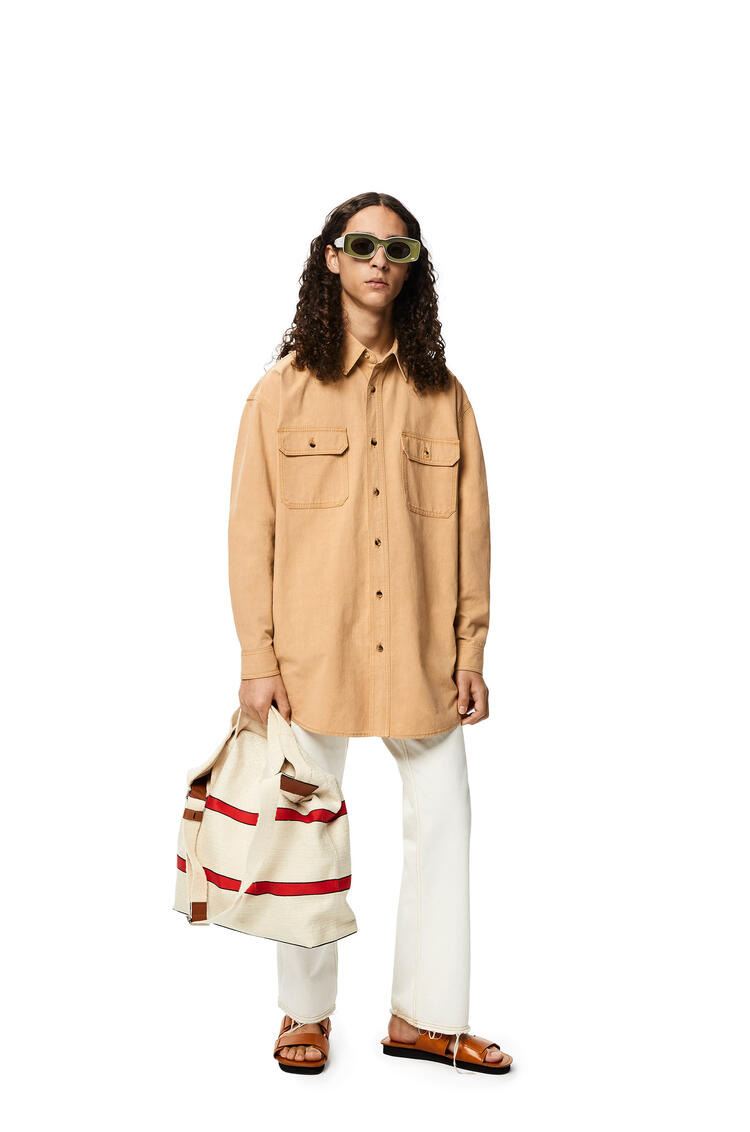 LOEWE Relaxed chest pocket shirt in cotton and linen Make Up
