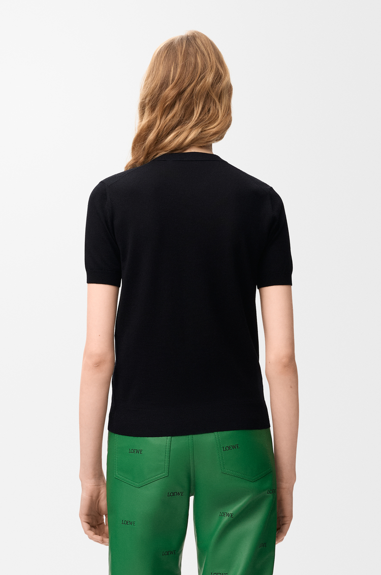 LOEWE Top en lana merina Negro/Azul Marino