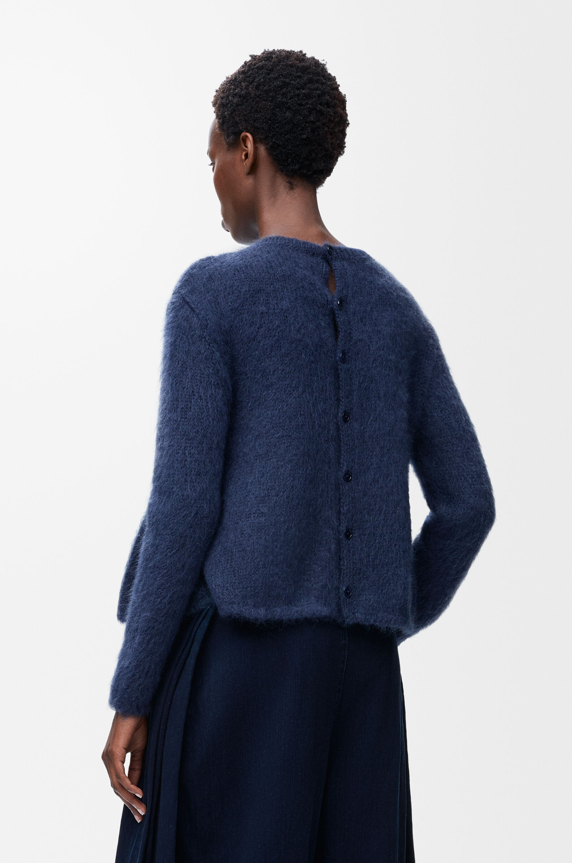 LOEWE ロエベ　モヘアカーディガン　XS カーディガン（モヘアブレンド） ホワイト - LOEWE