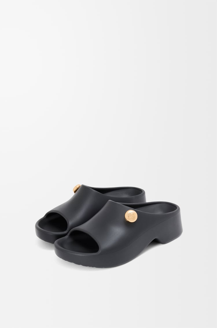 LOEWE Sandalia Foam Pebble Negro/Dorado