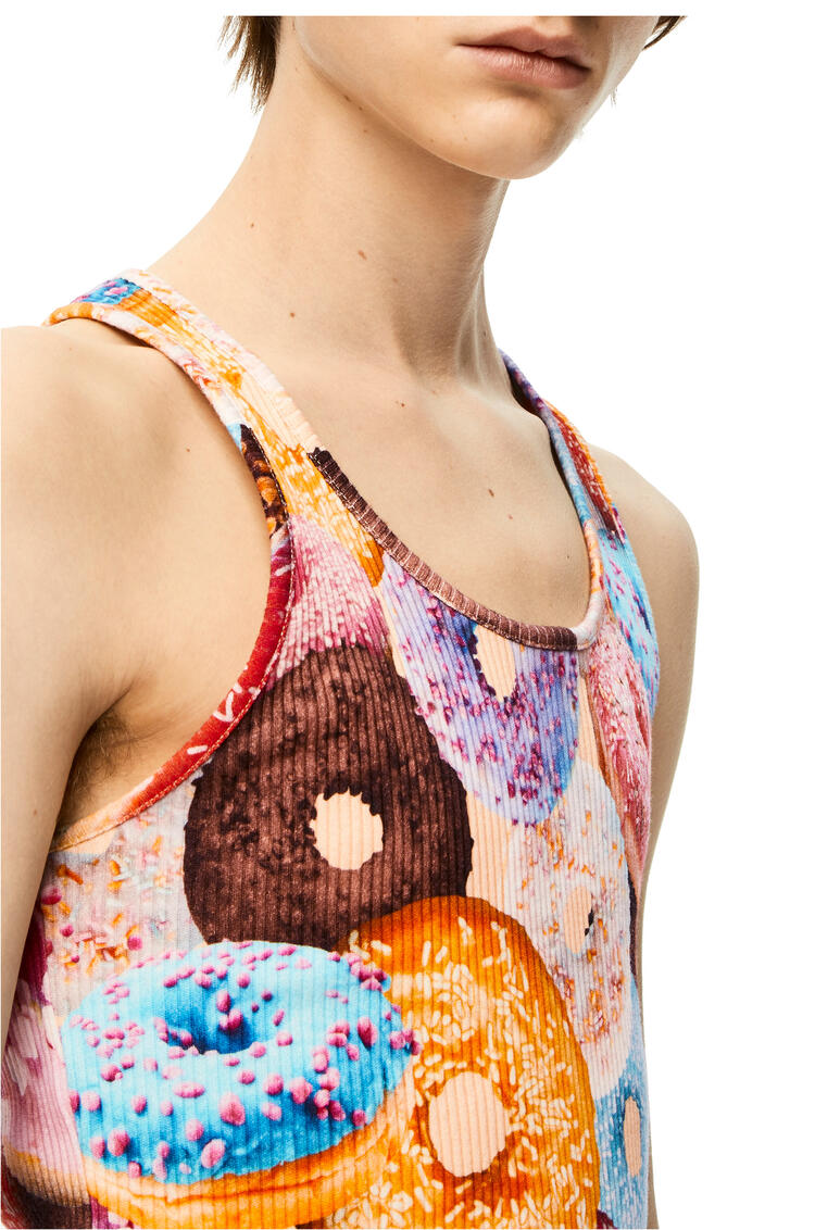 LOEWE Doughnuts ribbed tank top in cotton Multicolor
