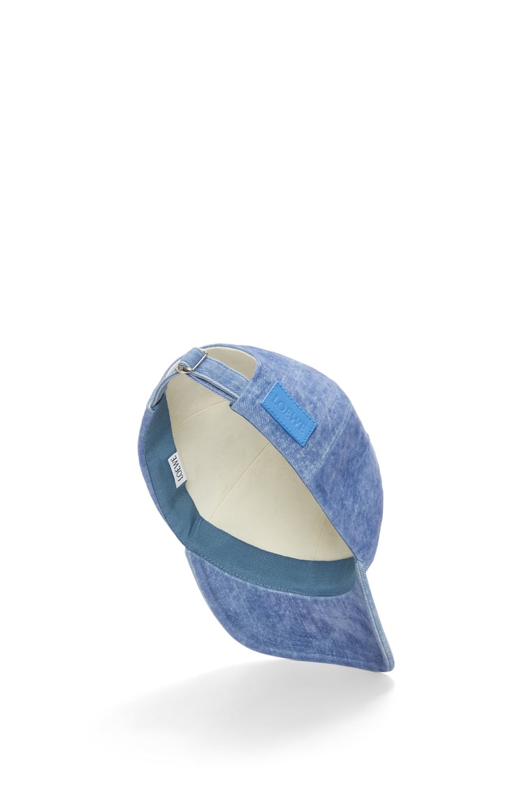 LOEWE Patch cap in flocked denim Seaside Blue