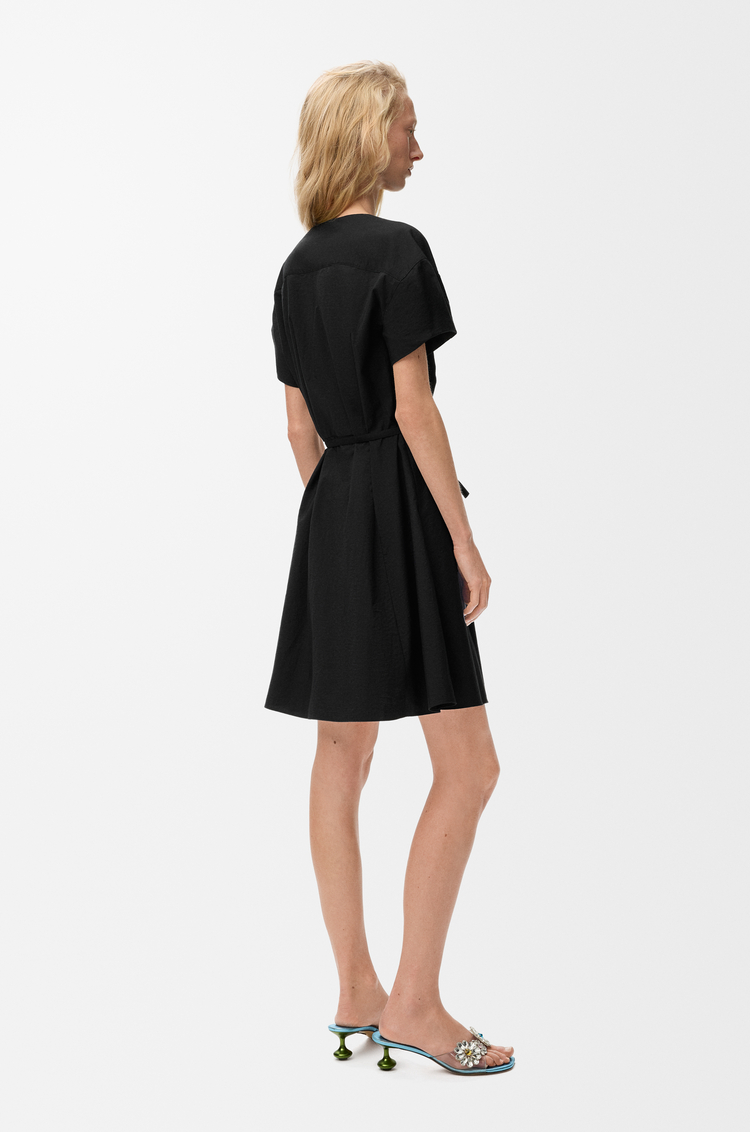 LOEWE Vestido camisero en mezcla de algodón Negro