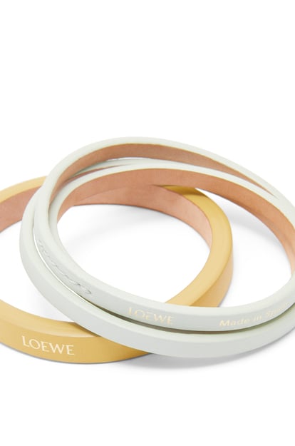 LOEWE Double bangle set in classic calfskin Light Celadon/Dark Yellow plp_rd