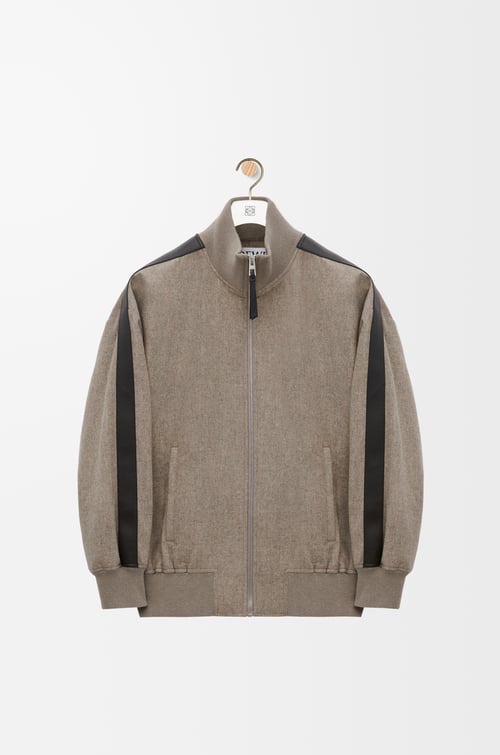 LOEWE Chaqueta de chándal en lana y cashmere Beige