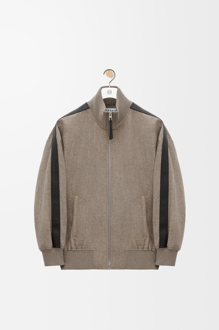 LOEWE Chaqueta de chándal en lana y cashmere Beige