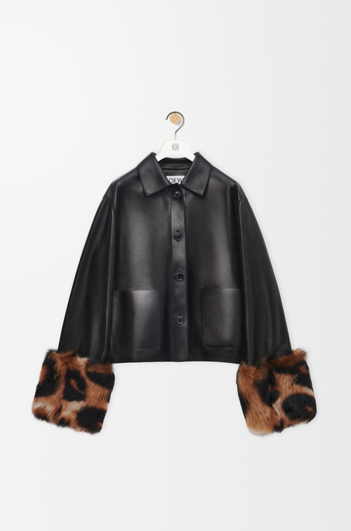 LOEWE Turn-up jacket in nappa lambskin Black