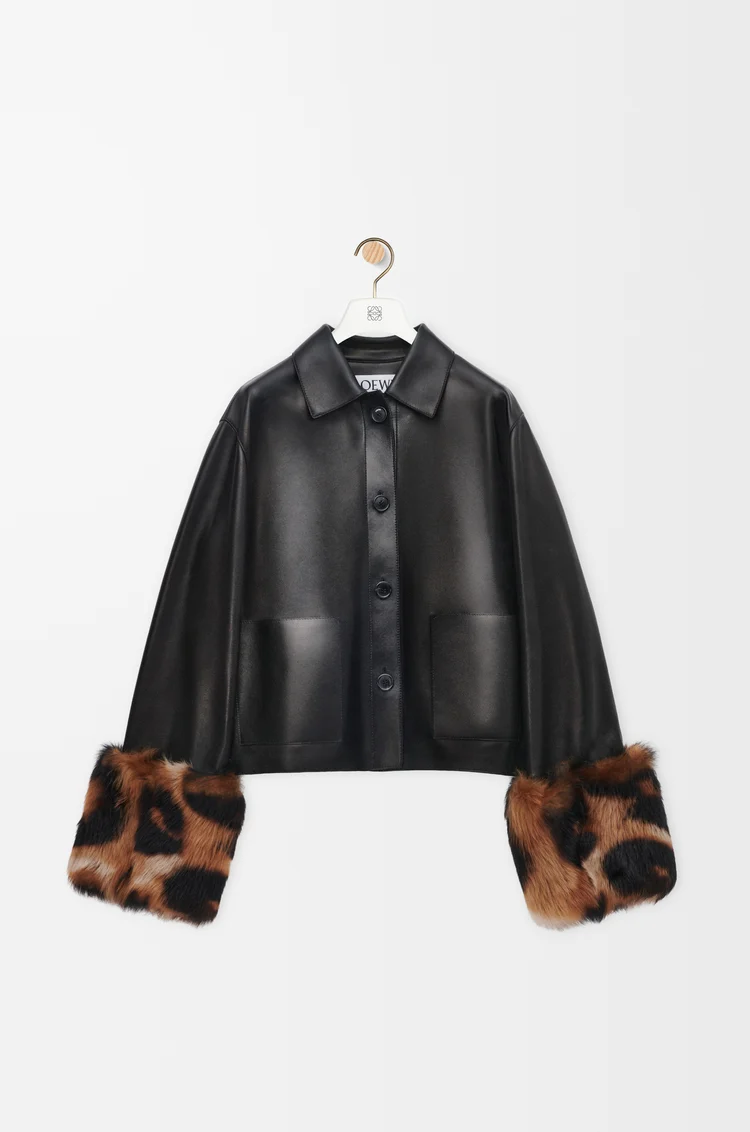 LOEWE Turn-up jacket in nappa lambskin Black