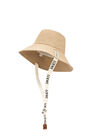 LOEWE Sombrero de pescador en lona y piel de ternera Arena pdp_rd
