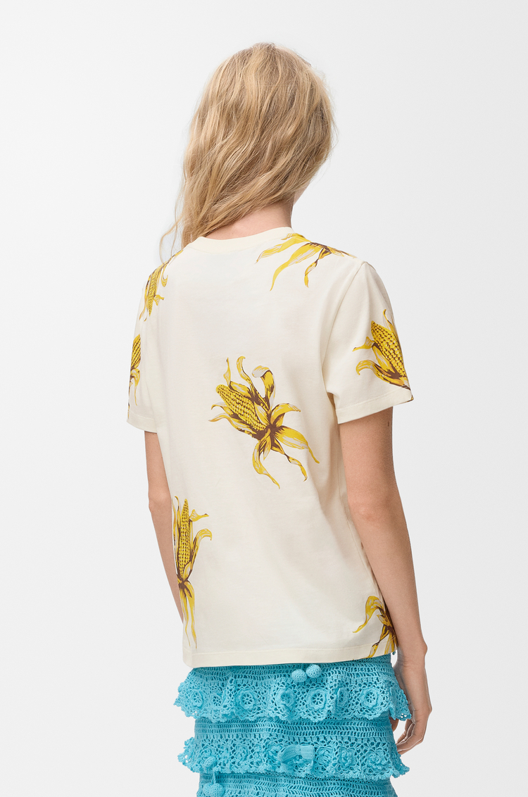 LOEWE 棉质装饰 T 恤 亚麻原色