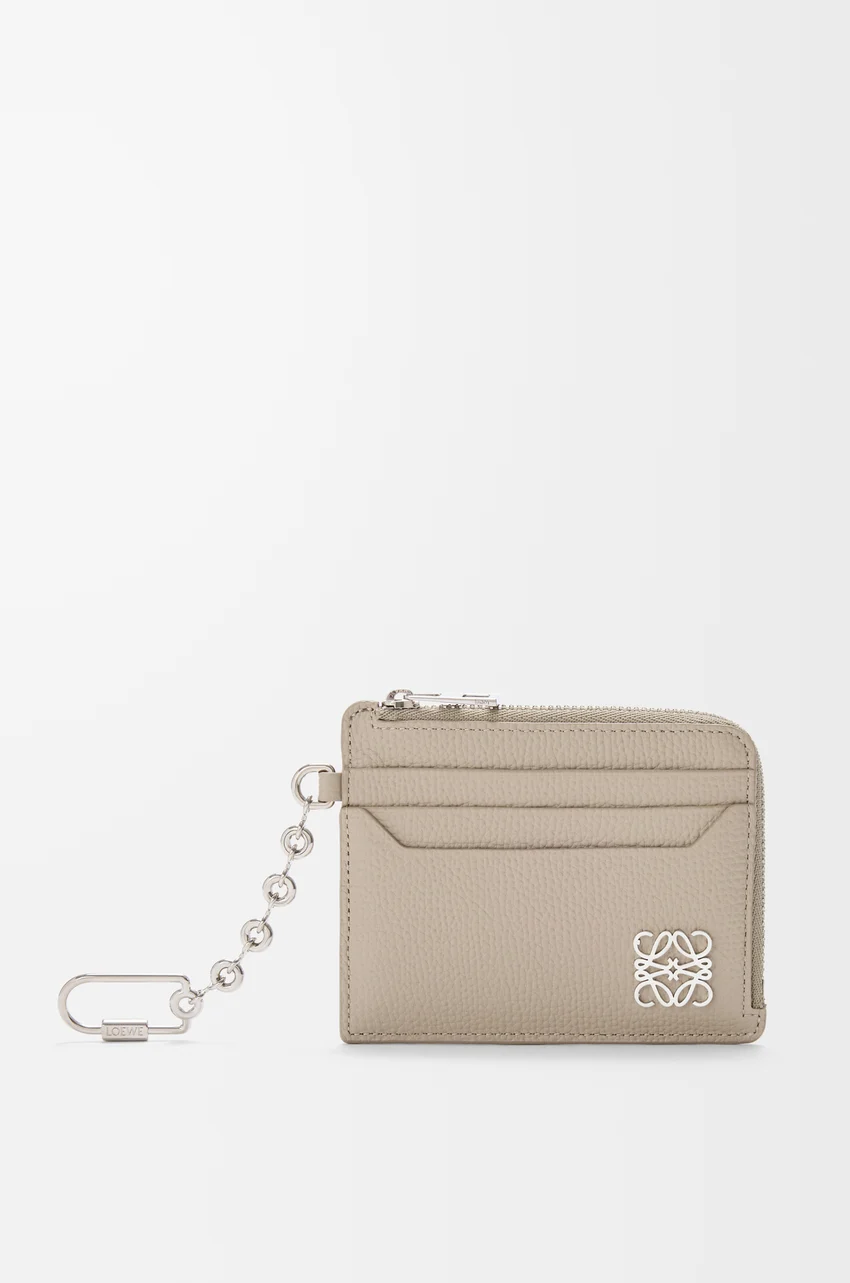 Anagram square coin cardholder in pebble grained calfskin