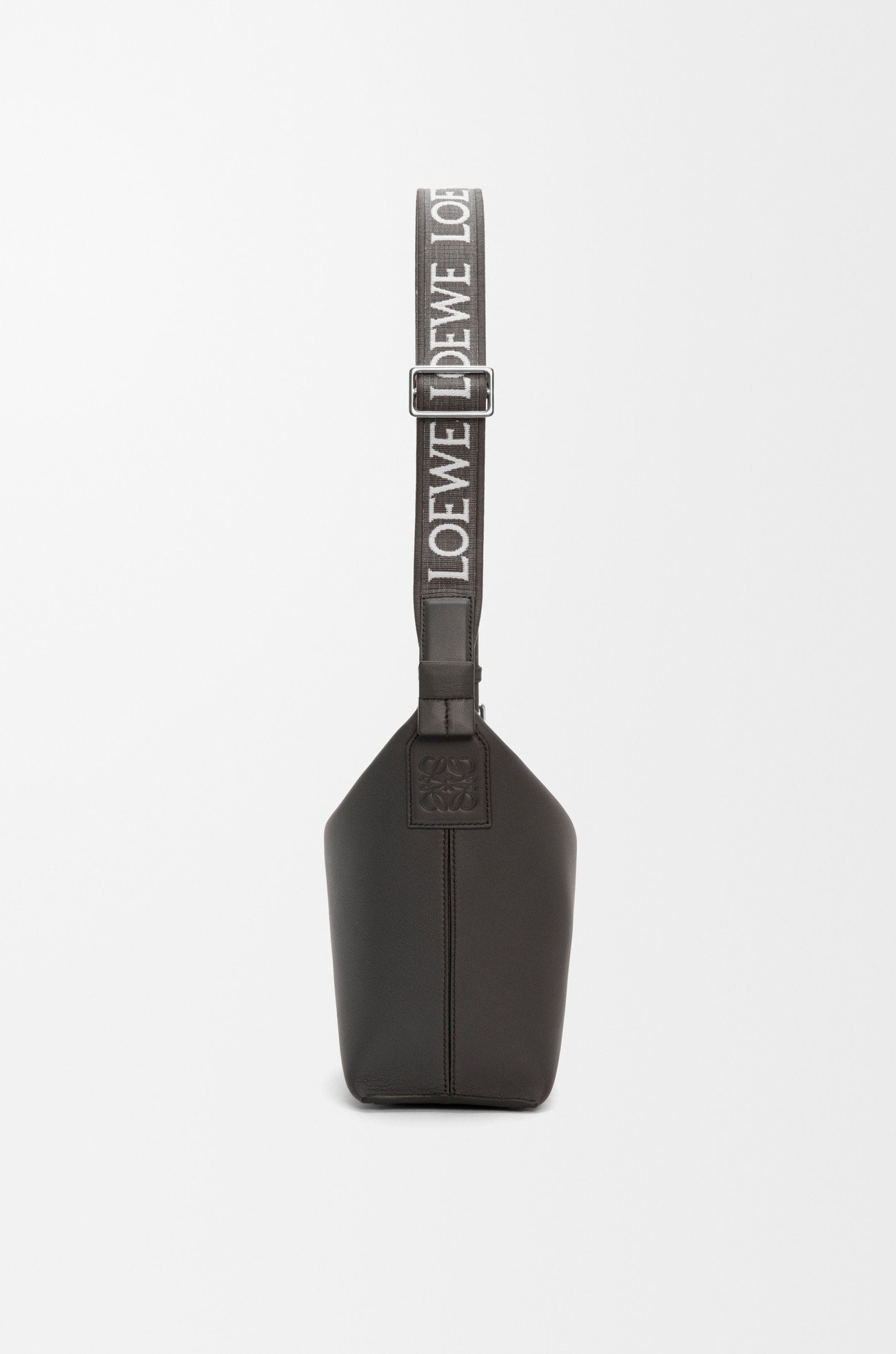 LOEWE Small Cubi Crossbody bag in supple smooth calfskin and jacquard Dark Grey plp_rd