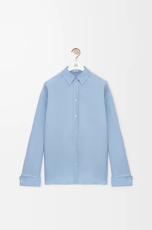 LOEWE Shirt in wool and silk Blue