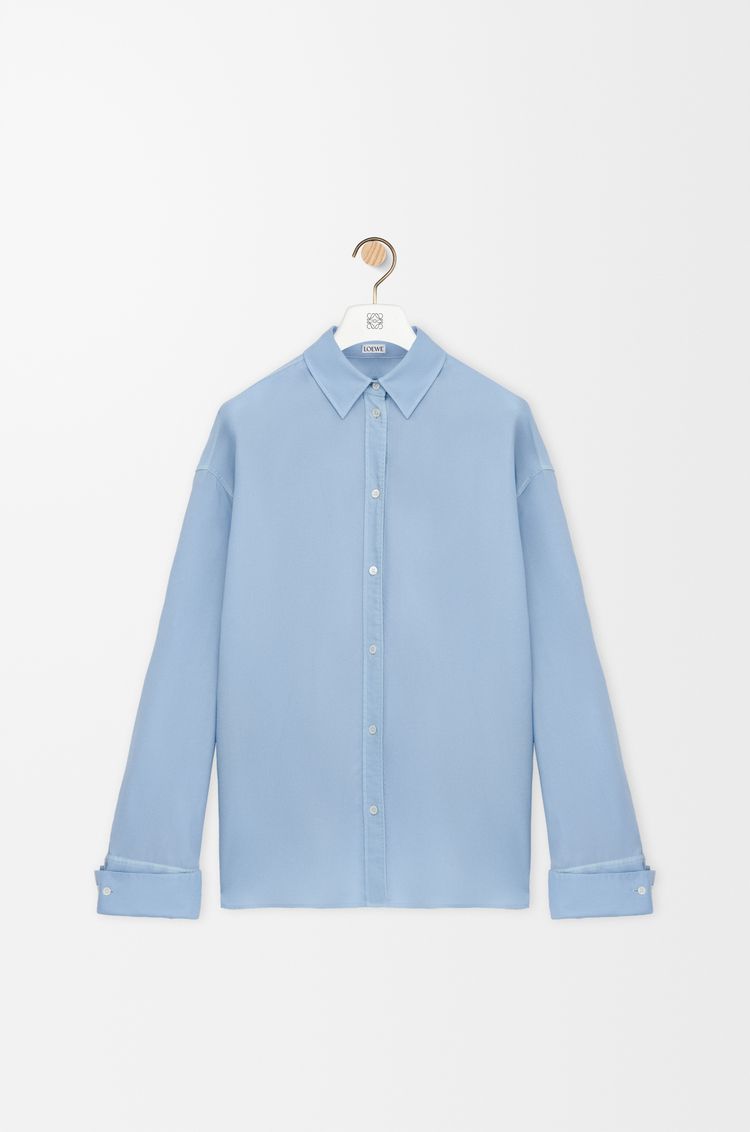 LOEWE Shirt in wool and silk Blue