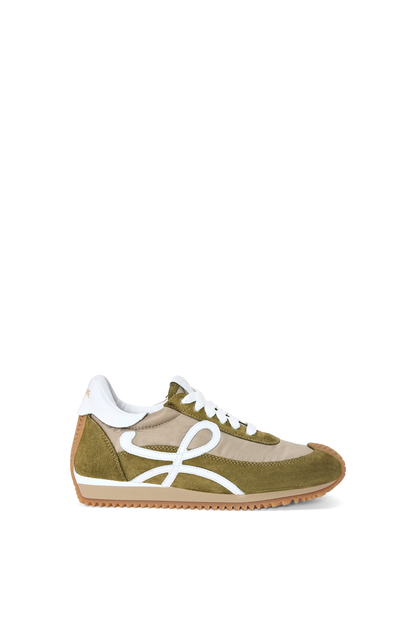 LOEWE Flow runner in nylon and suede Linen/White