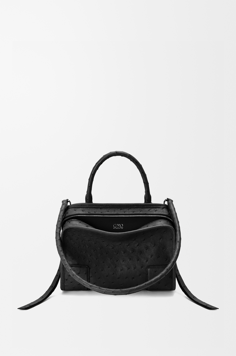 LOEWE Petit sac Amazona 180 en cuir d'autruche Noir