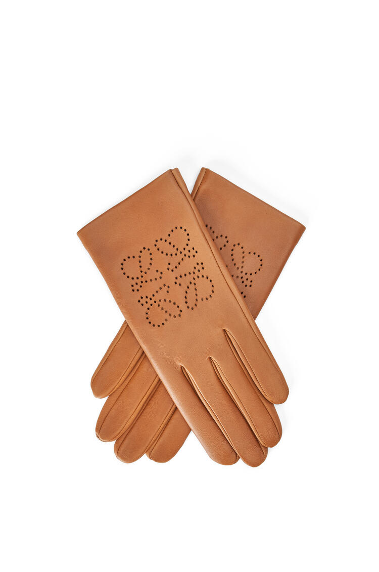 LOEWE Anagram gloves in lambskin Tan