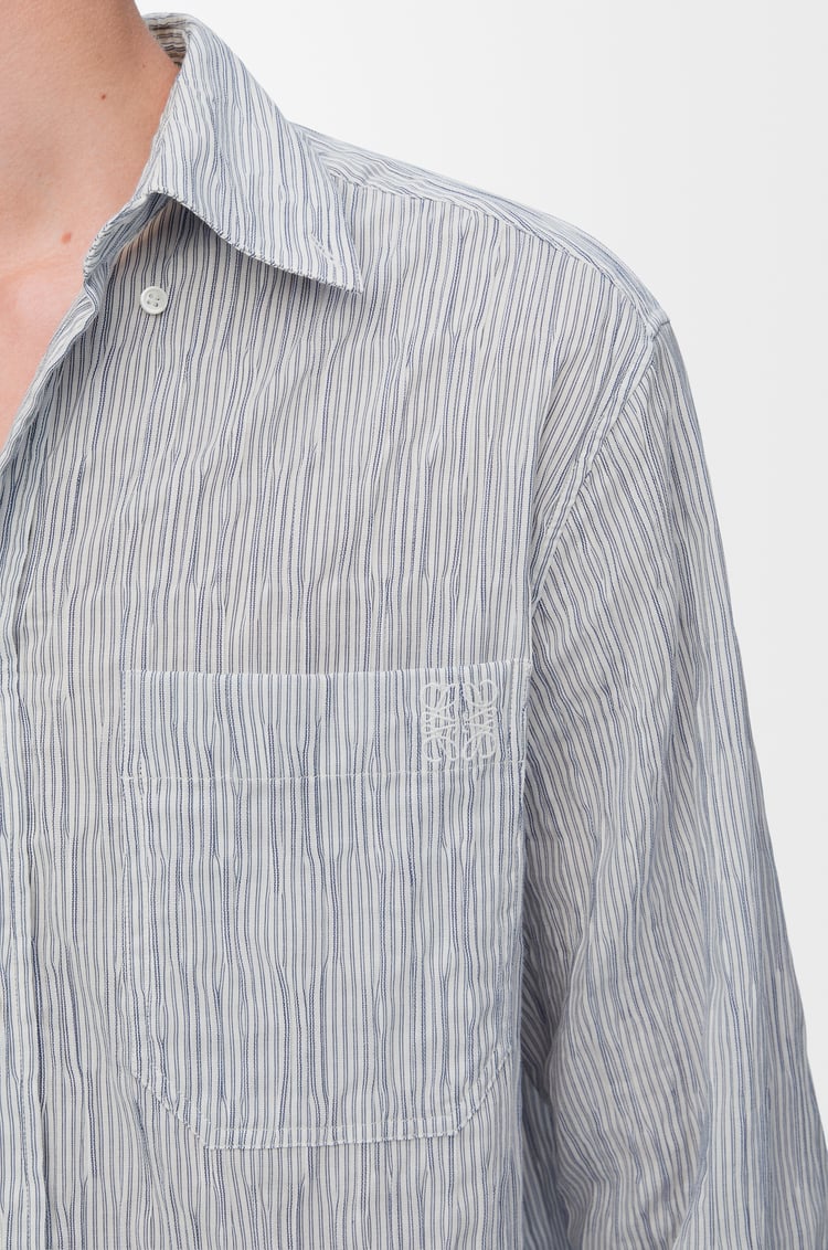 LOEWE Camisa en mezcla de algodón Azul/Blanco