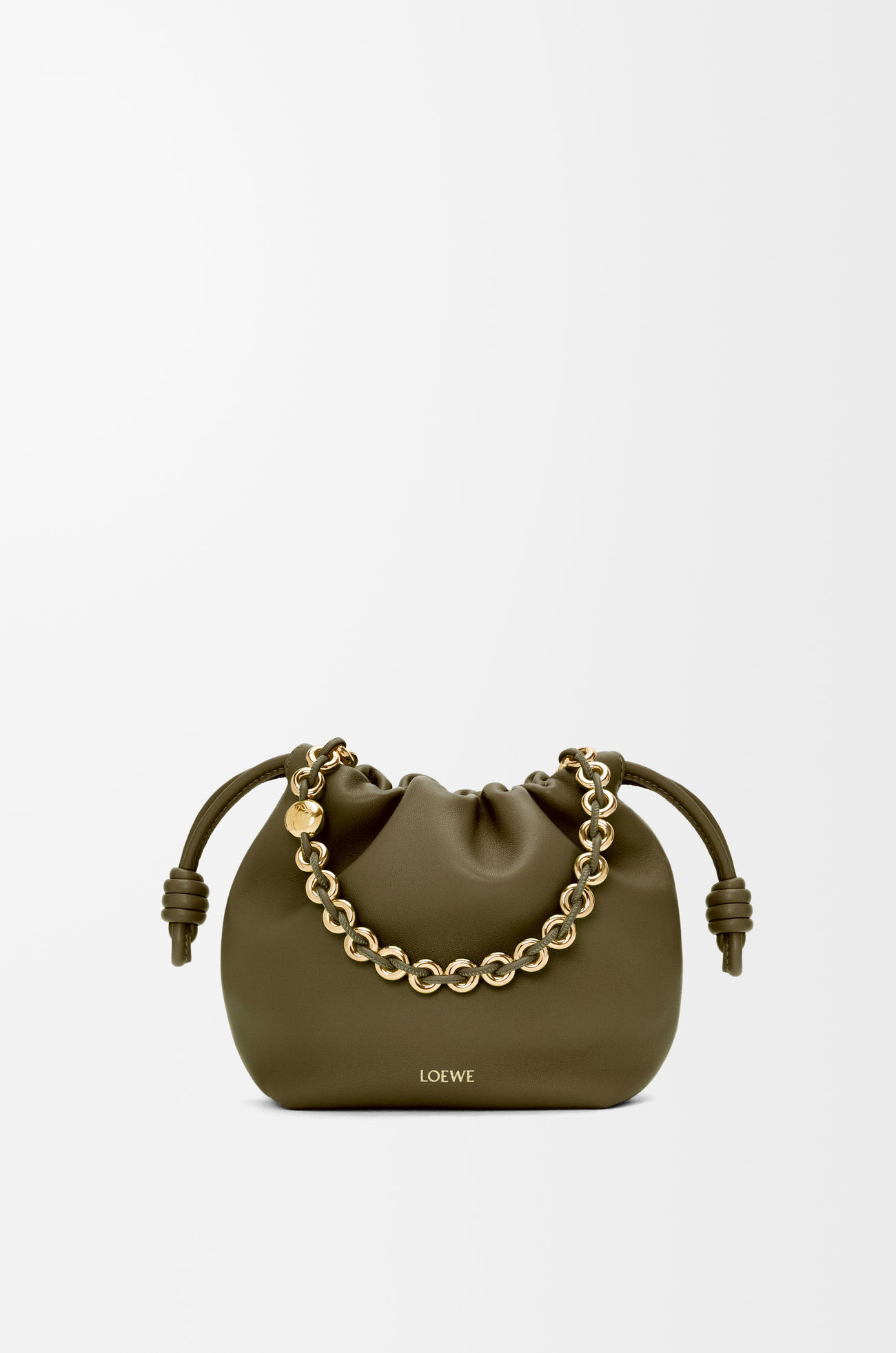 LOEWE Bolso Flamenco Purse mini en piel napa de cordero Verde Caqui Oscuro plp_rd