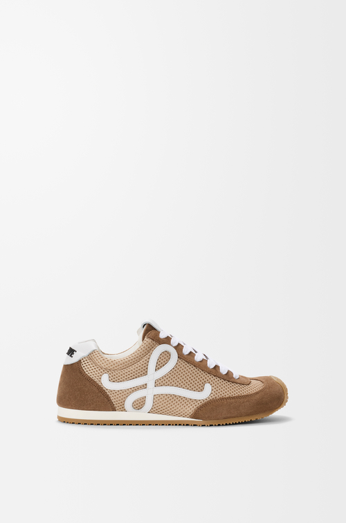 LOEWE Ballet Runner 2.0 in suede and mesh Beige/White/Brown