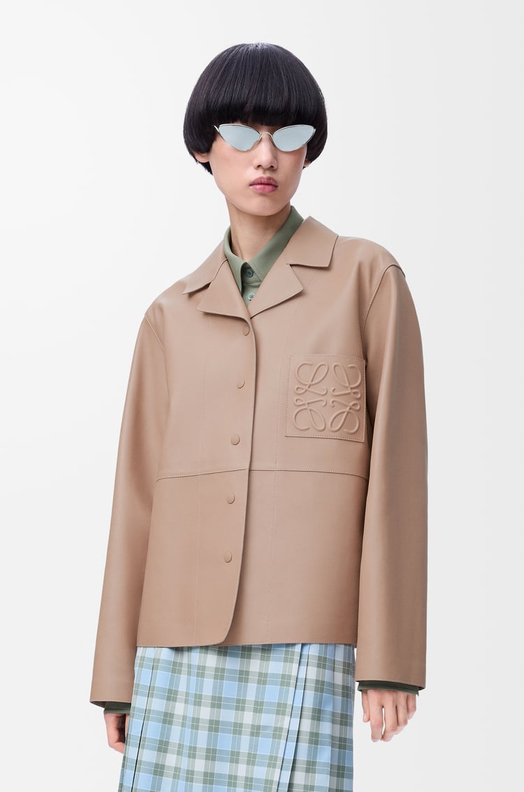 LOEWE 纳帕羊皮革睡衣式女士衬衫 米色