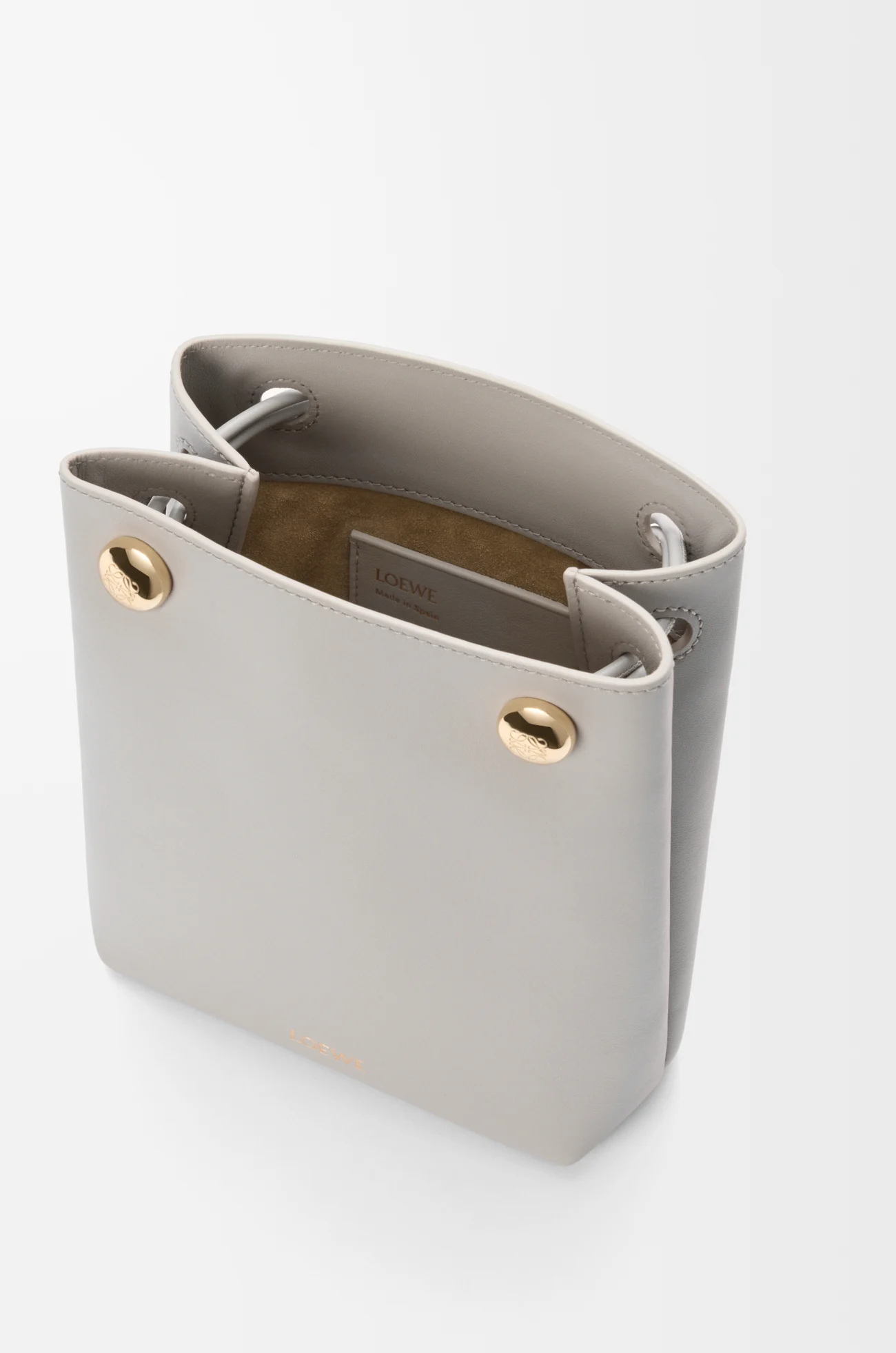 LOEWE Pouch Pebble en piel de ternera Gris Valva