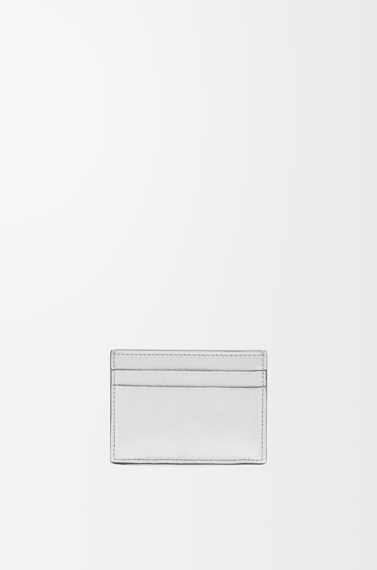 LOEWE 亮面納帕小牛皮 Puffer Anagram 素色卡夾 銀色
