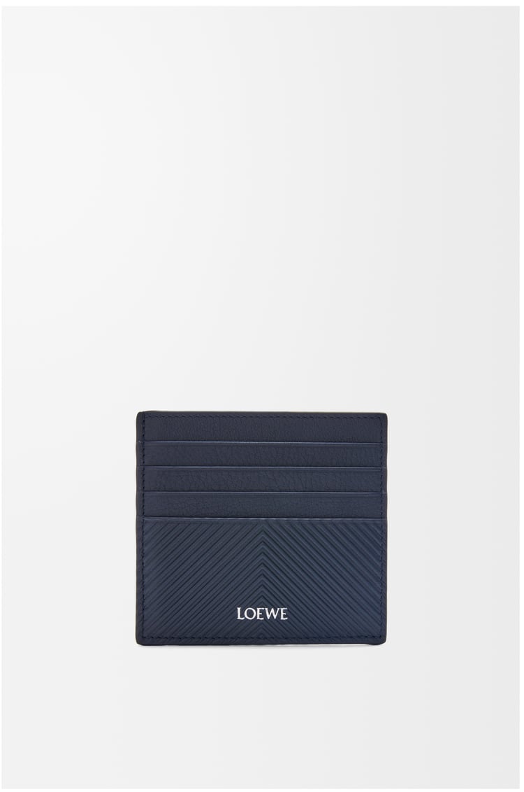 LOEWE Open cardholder in textured classic calfskin Deep Navy