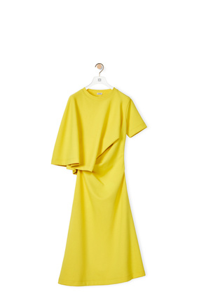 LOEWE Vestido asimétrico en mezcla de algodón Amarillo plp_rd