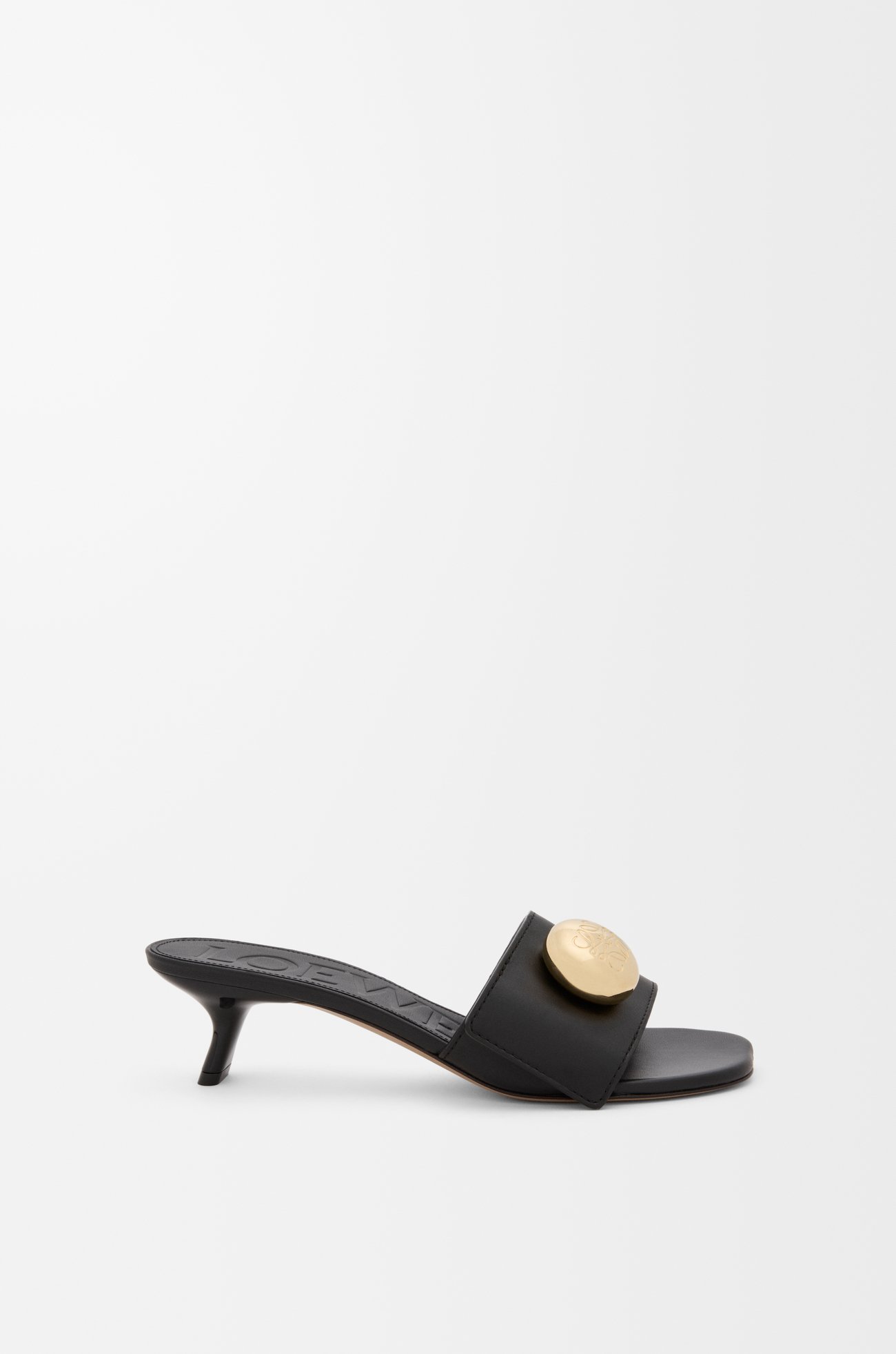 LOEWE Pebble 柔軟小牛皮涼鞋 黑色
