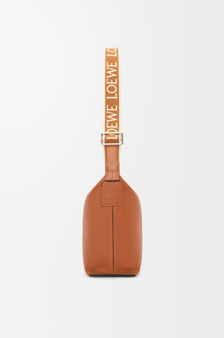 LOEWE Small Cubi crossbody bag in supple smooth calfskin and jacquard Tan