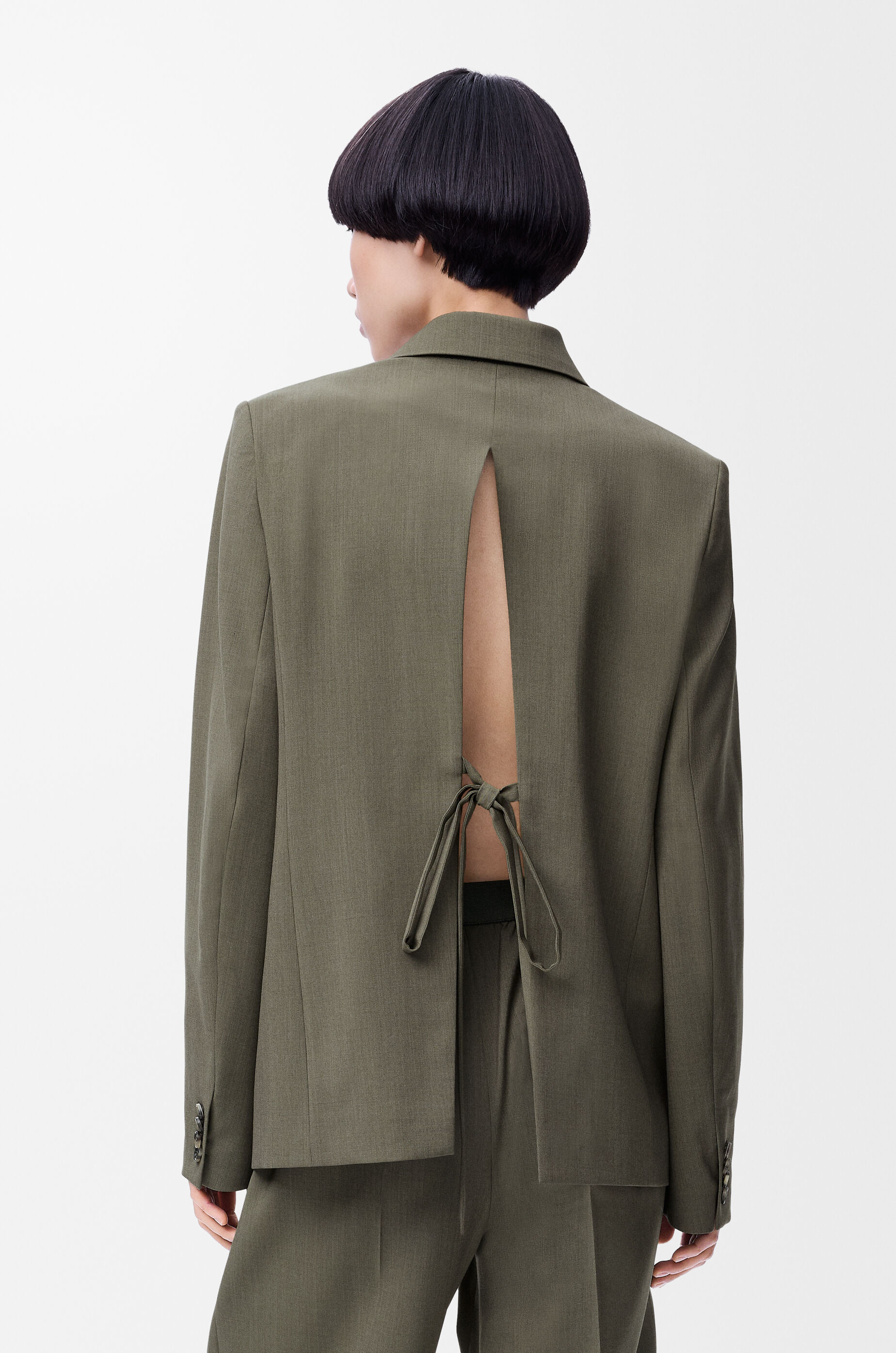 Tailored jacket in wool Green - LOEWE