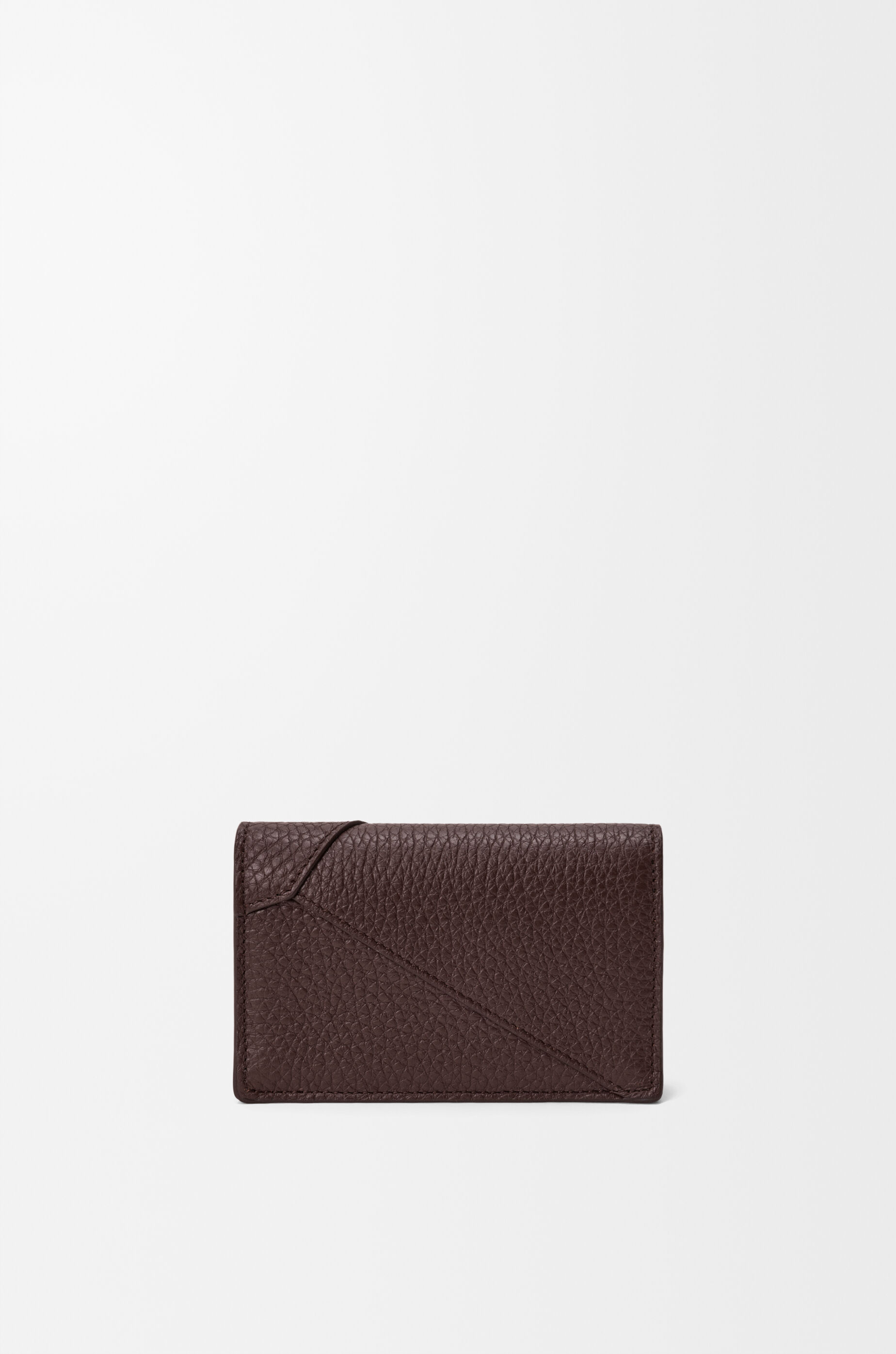 Puzzle business cardholder in supple grained calfskin Brown