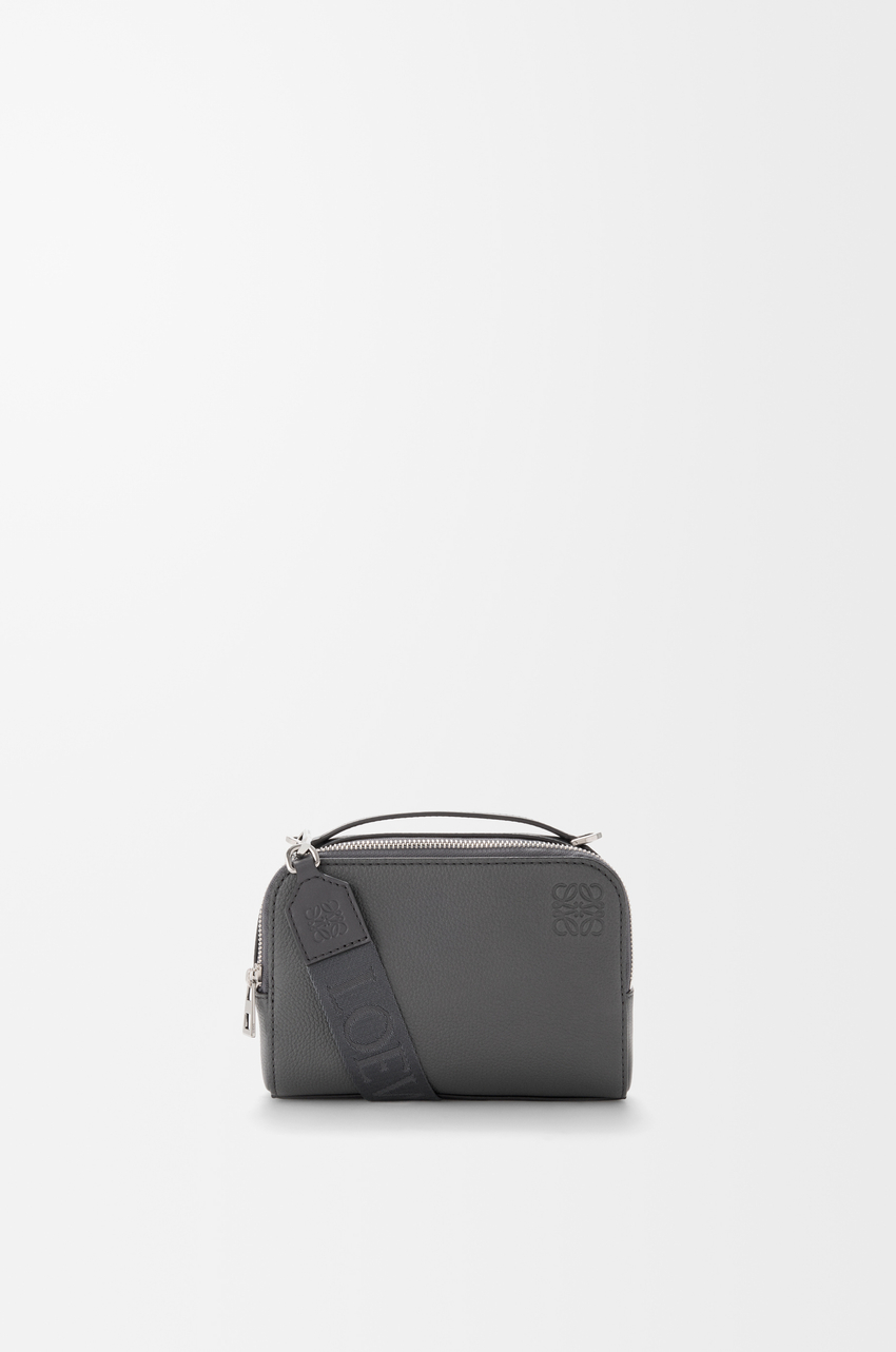Mini crossbody camera bag in soft grained calfskin