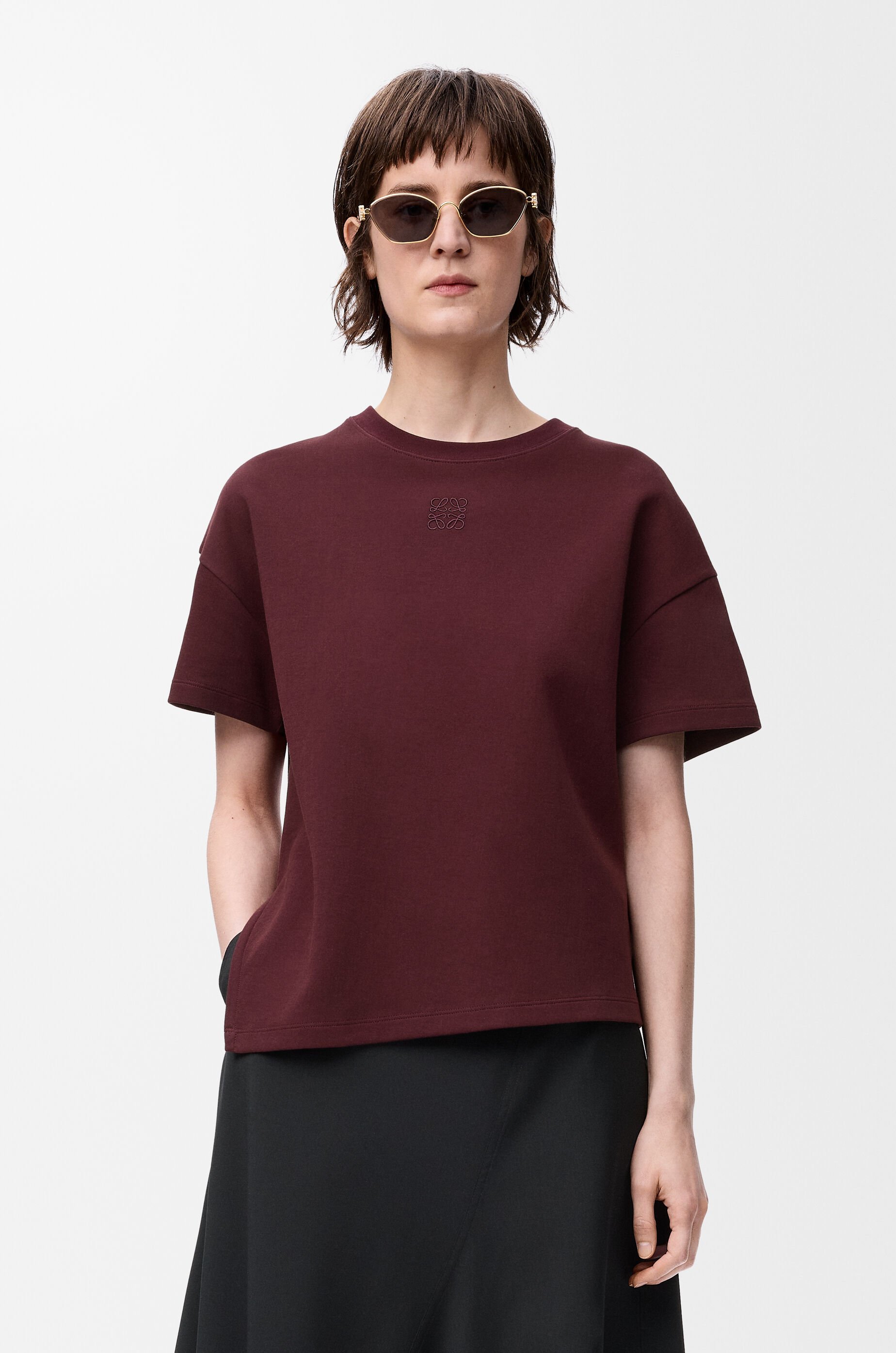 25SS new/LOEWE アナグラムアシンメトリーTシャツ T-Shirt Red S540Y22X59_7110_1F.jpg
