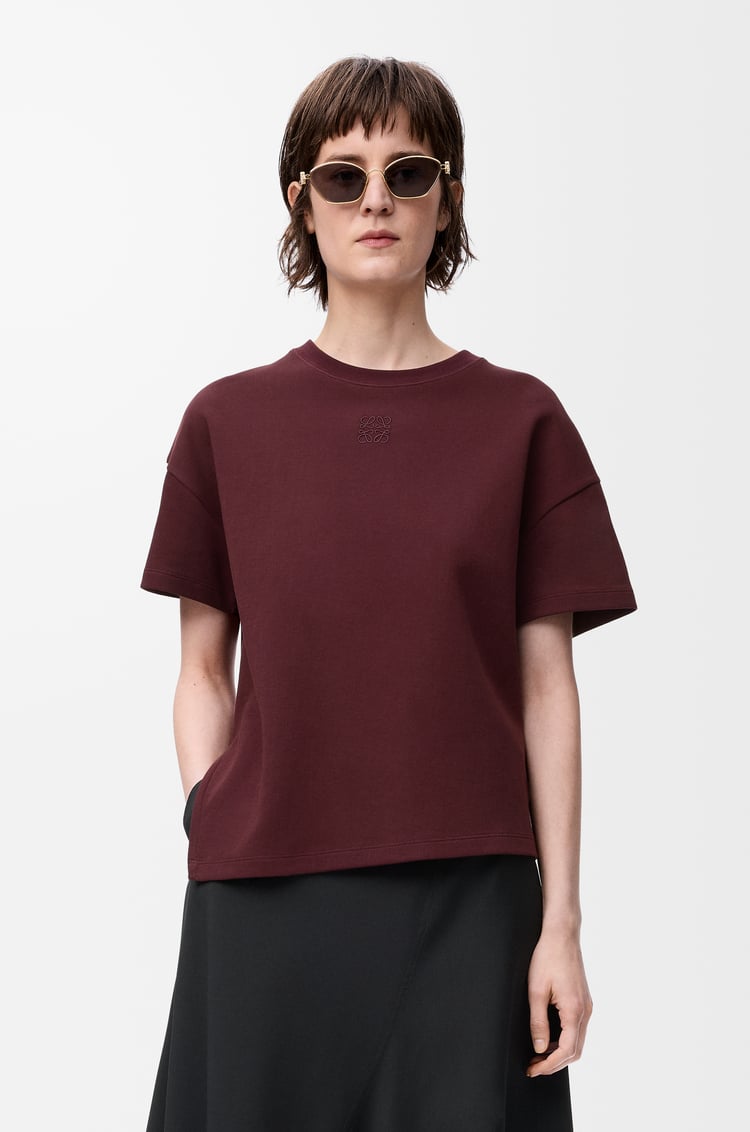 LOEWE アシンメトリー Tシャツ（コットンブレンド） バーガンディ