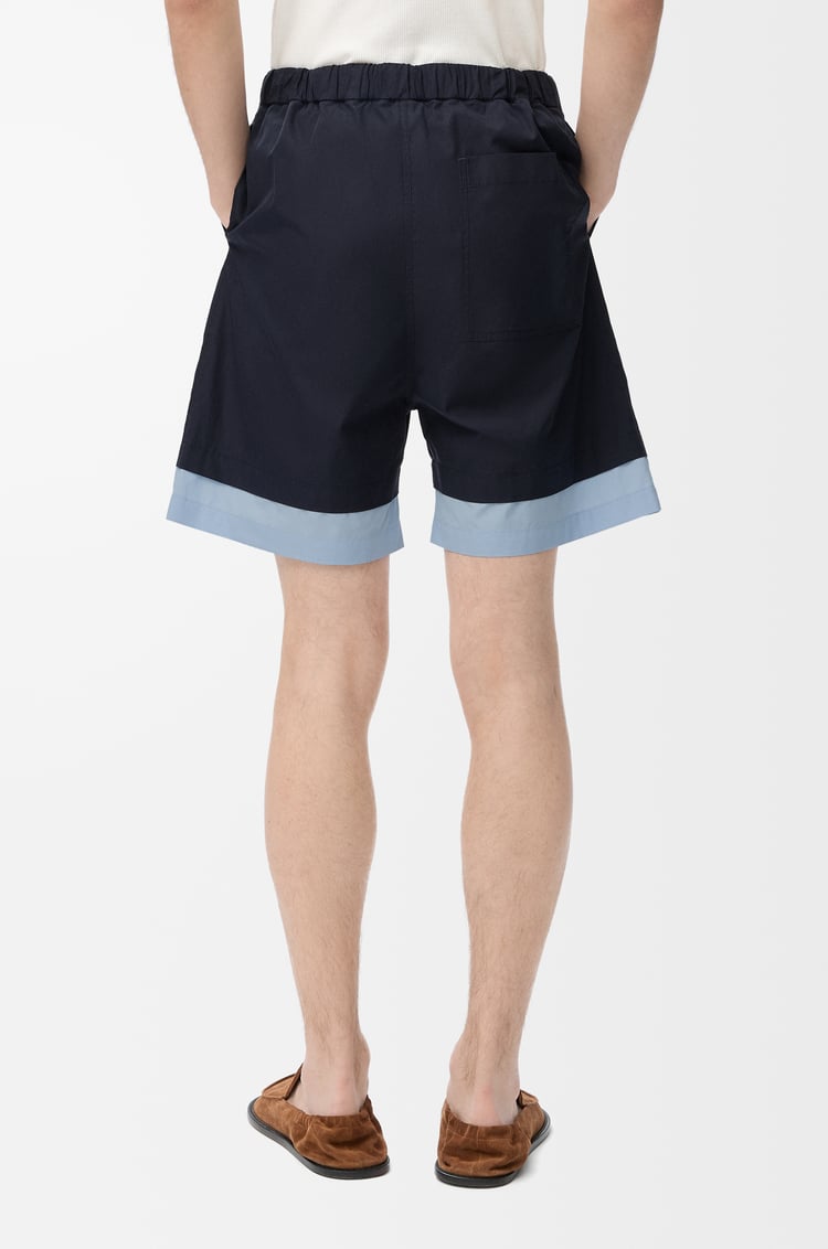 LOEWE Shorts in cotton Dark Navy/Light Blue