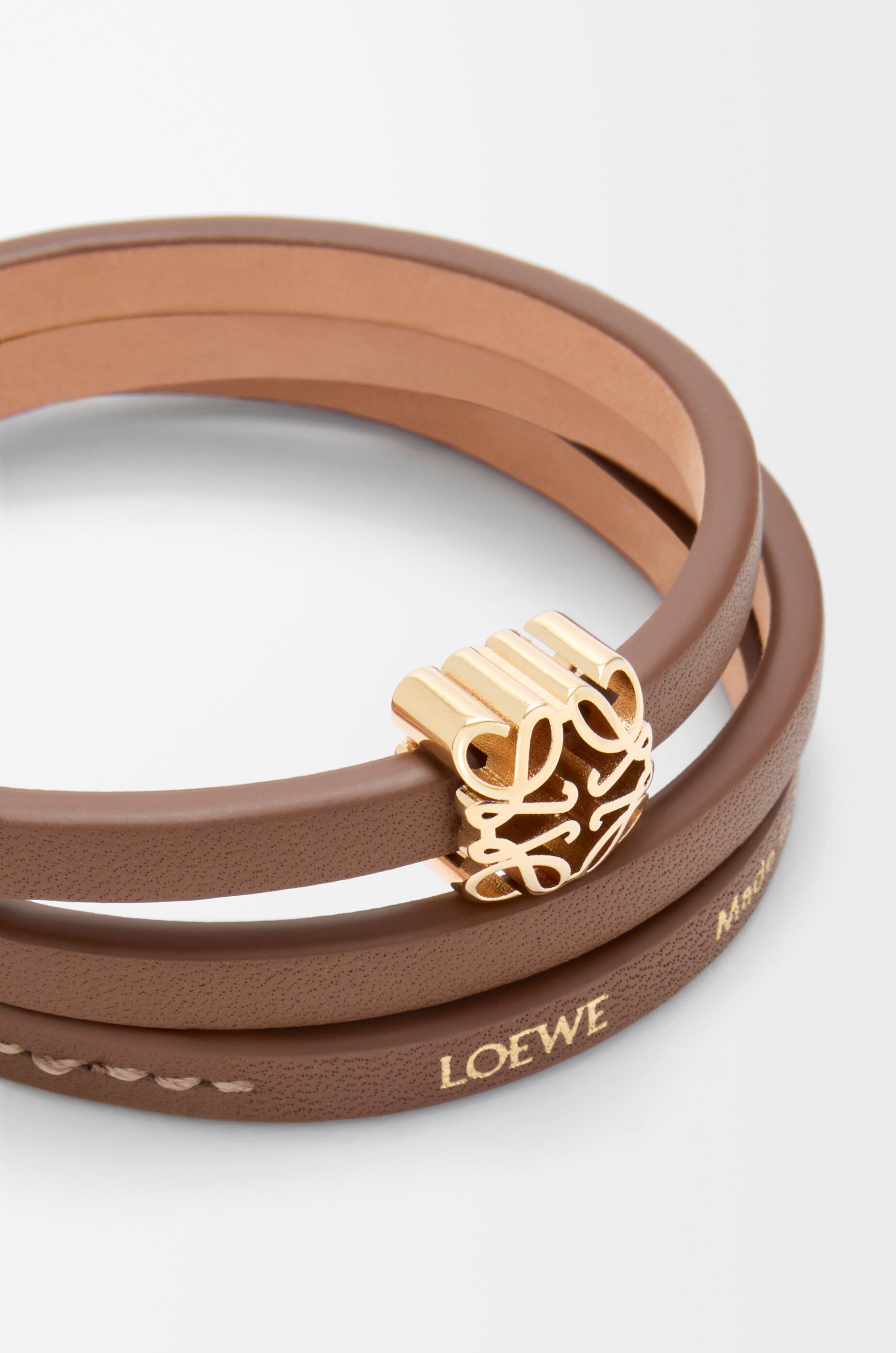 アナグラム ボンベ ツイスト ブレスレット（カーフ） ブラウン - LOEWE