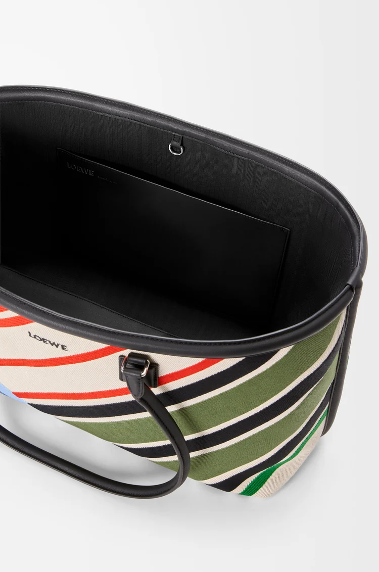 LOEWE Grand Verano tote en toile brodée Écru/Multicolore
