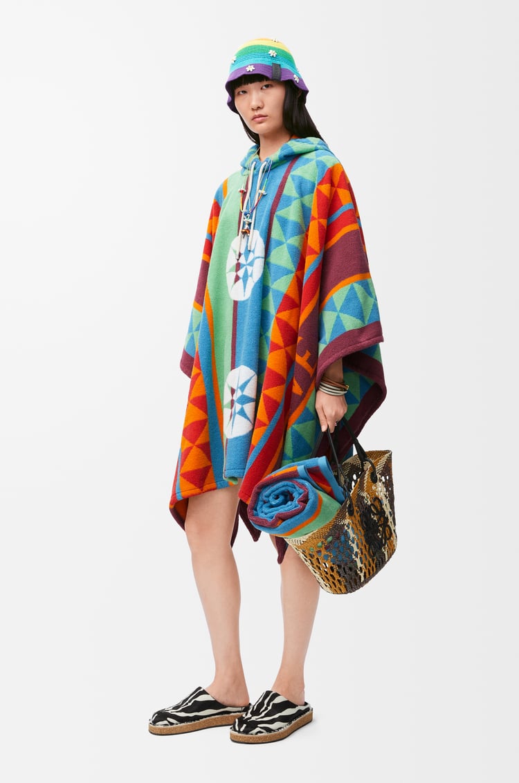 LOEWE Poncho in terry cotton jacquard Multicolor