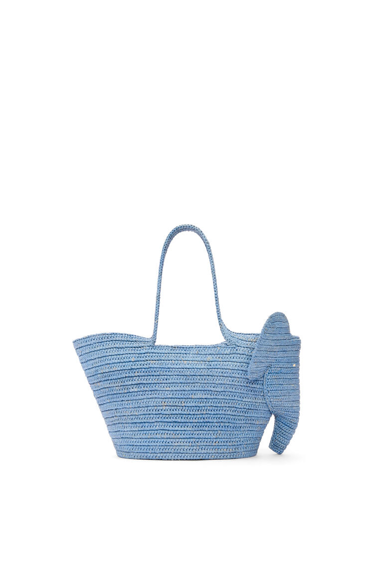 LOEWE Small Elephant basket bag in raffia Denim Blue