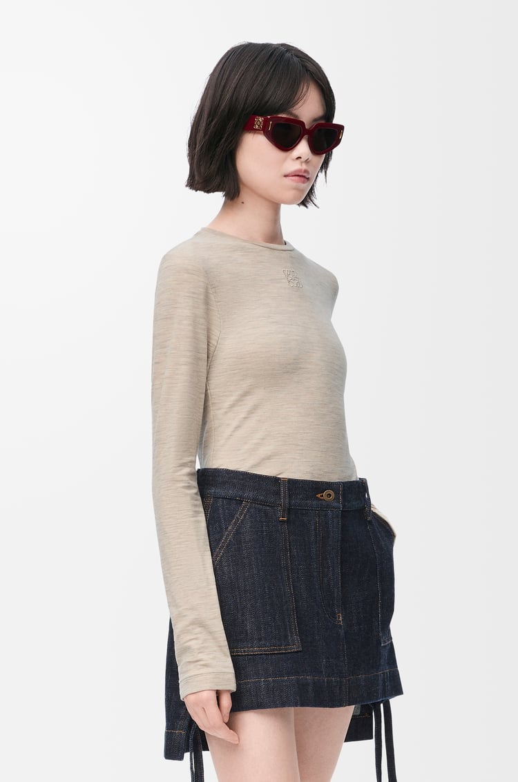 LOEWE ロングスリーブ トップス（ストレッチウール） ソフトホワイト
