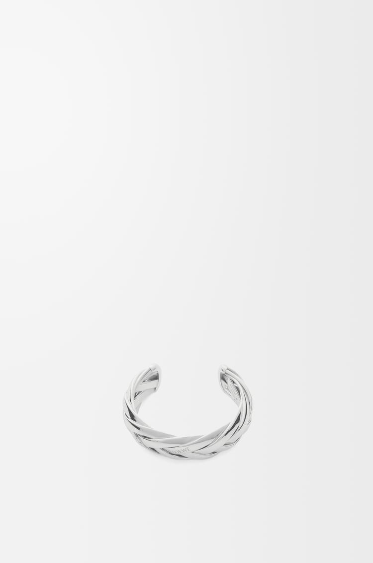 LOEWE Amplio brazalete trenzado en plata de ley Plata
