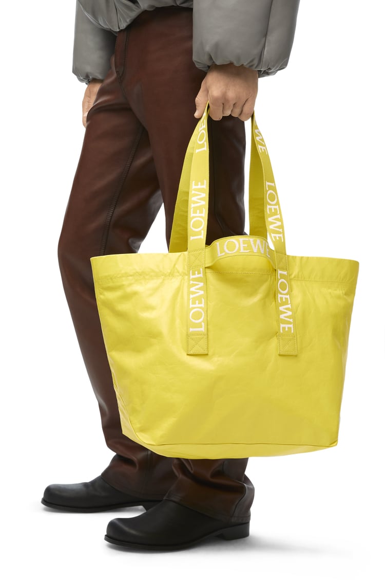 LOEWE Bolso Fold Shopper en piel de ternera Amarillo Limón