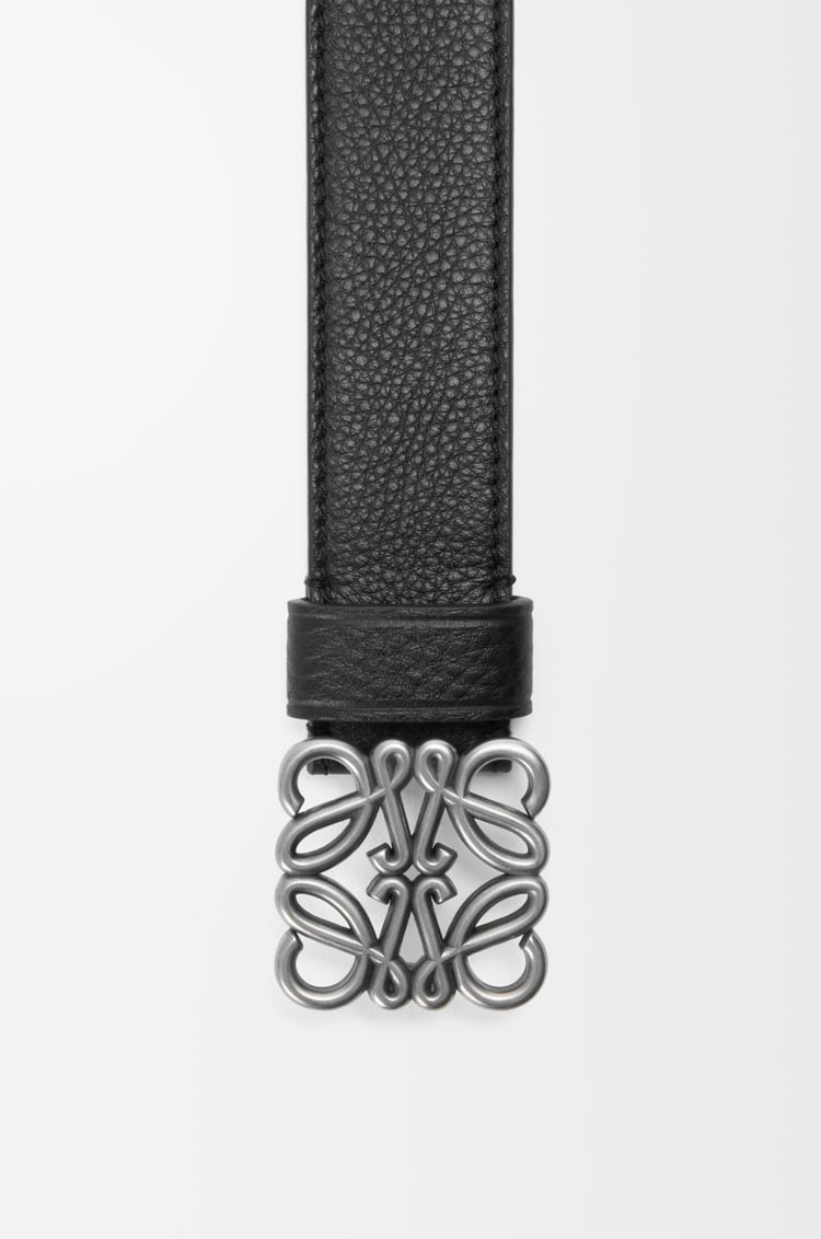LOEWE Cinturón Anagram ancho en piel de ternera Negro/Paladio Vintage