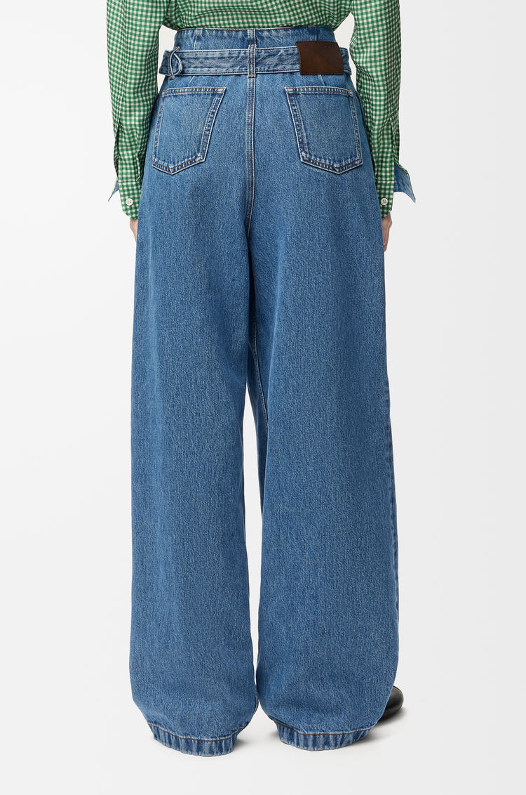 LOEWE Pantalón vaquero drapeado en denim Azul