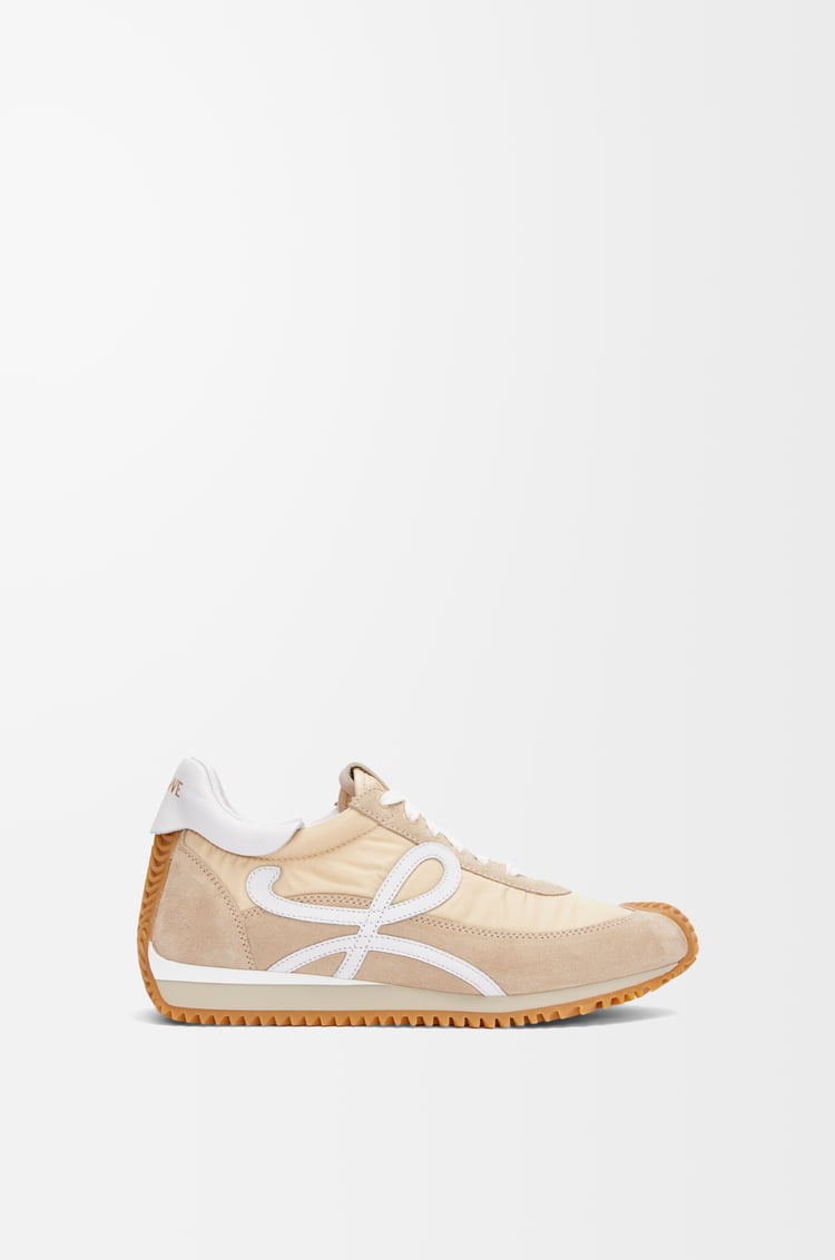 LOEWE Flow Runner in nylon and suede Light Powder