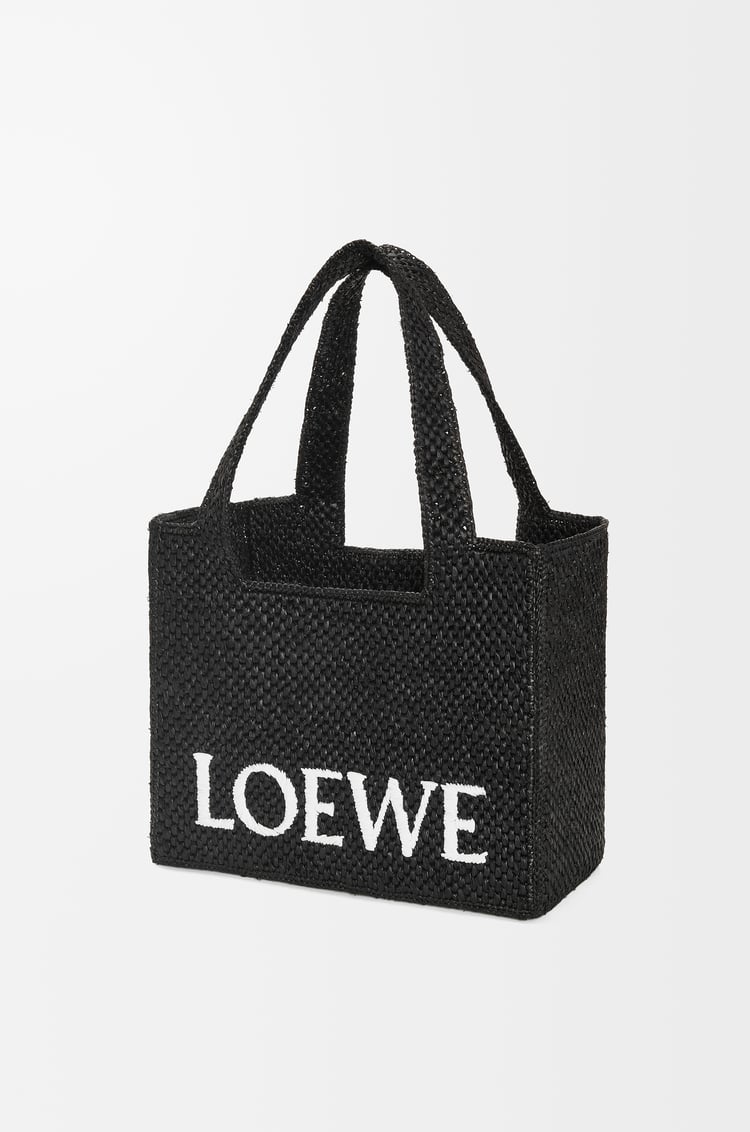 LOEWE Medium LOEWE Font tote in raffia Black