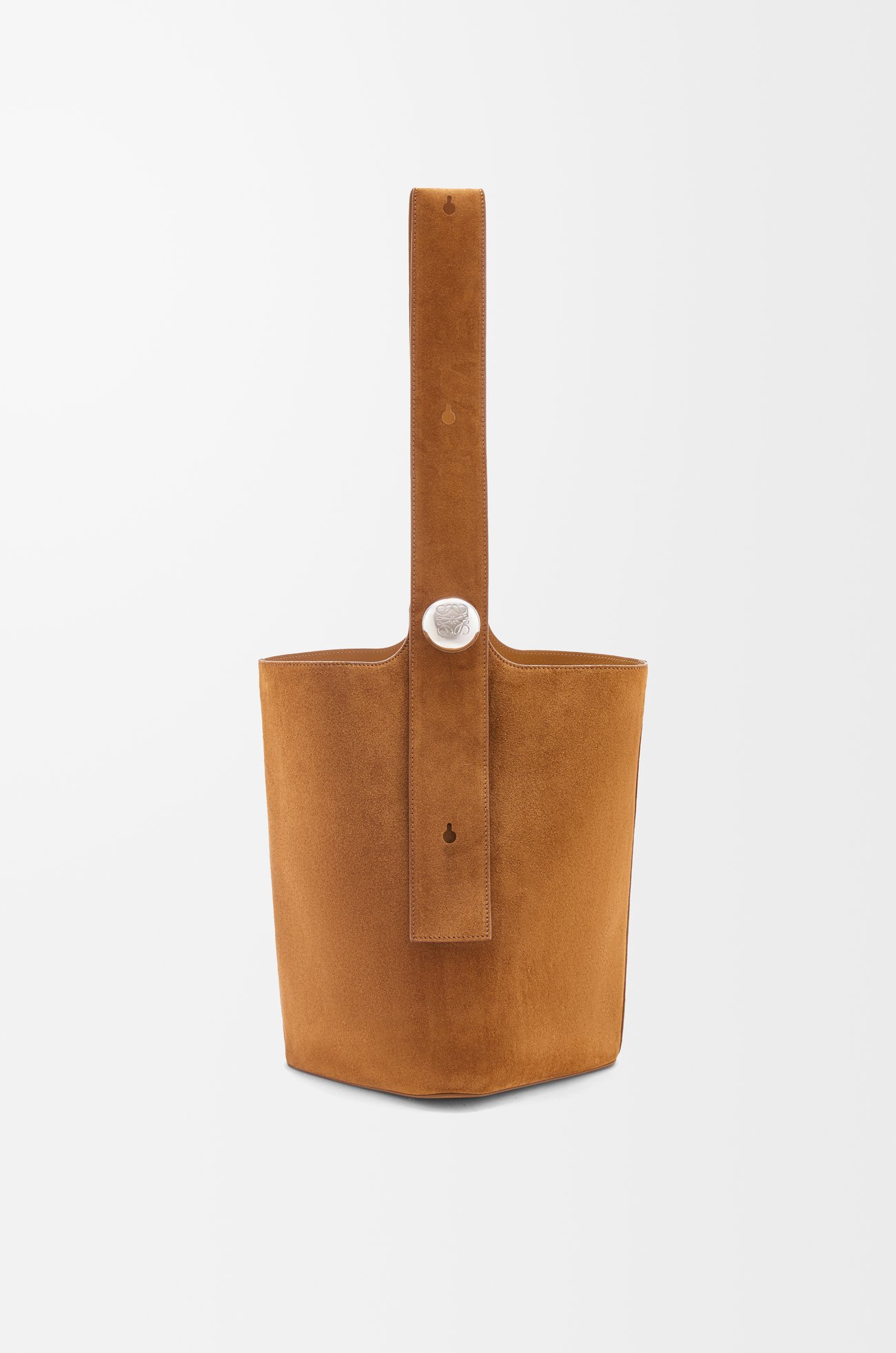 LOEWE 大号绒面牛皮革 Pebble Bucket 水桶手袋 烟草色 plp_rd